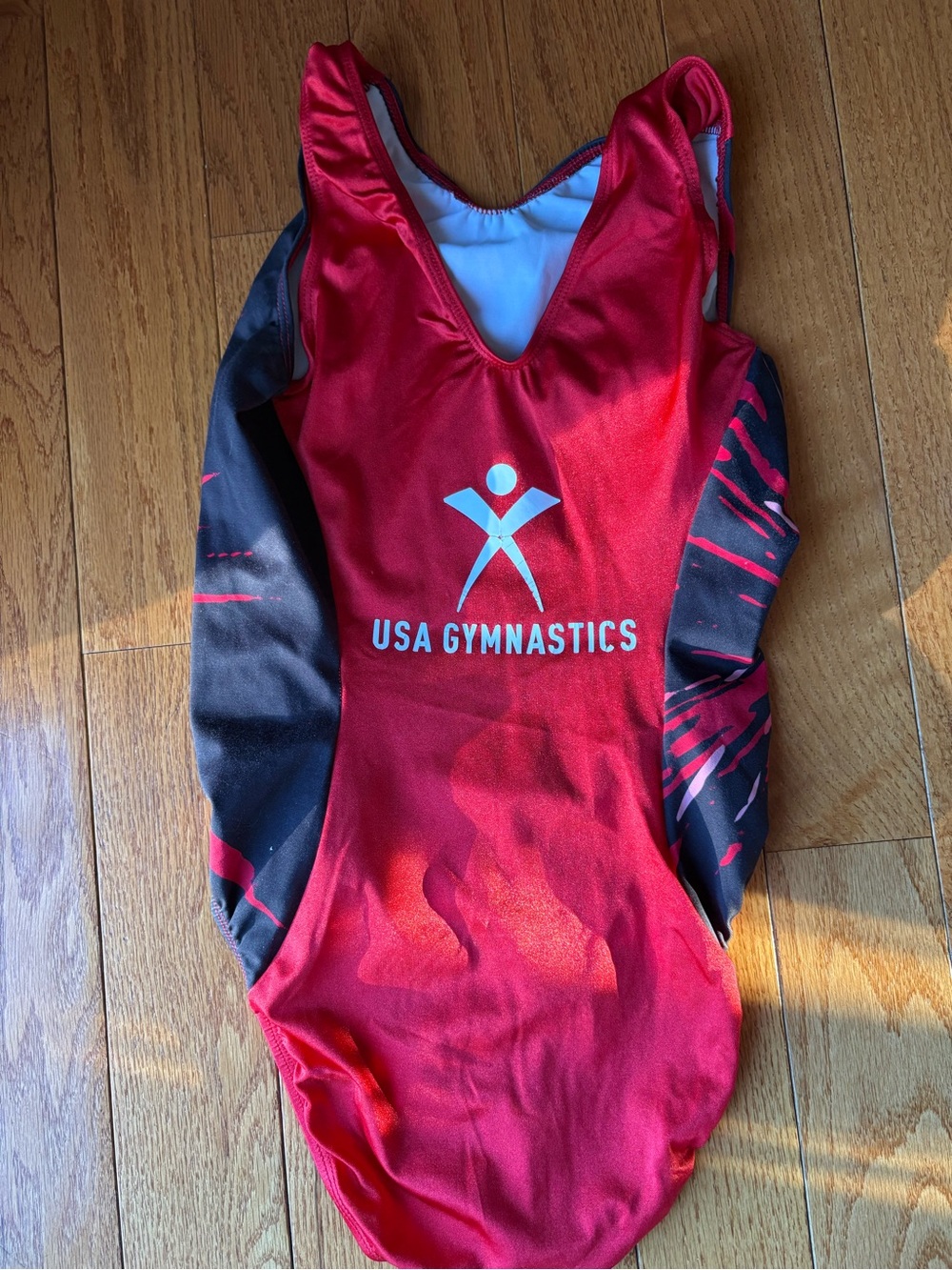 Girls' Black & Red GK USA Gymnastics Leotard - Picture 4 of 6
